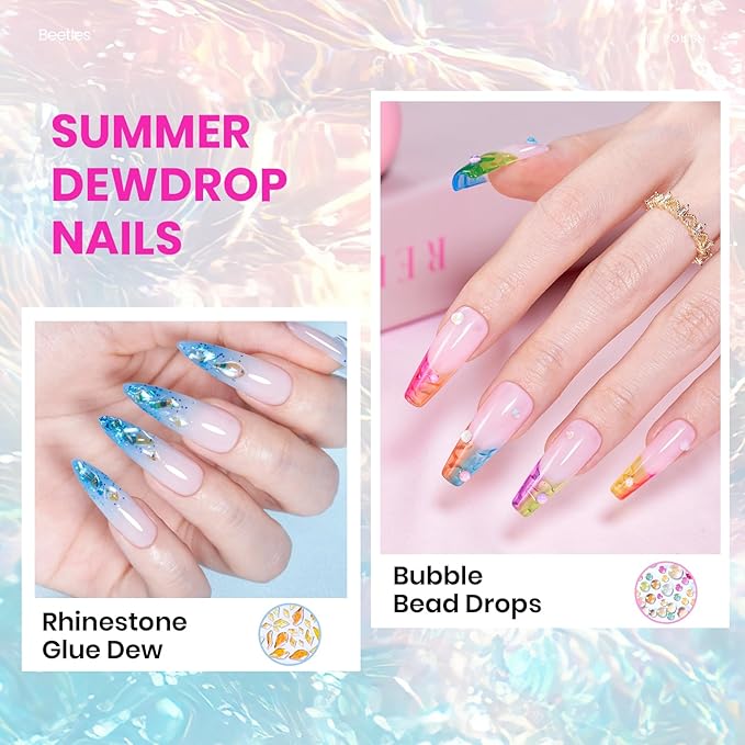 Beetles Jelly Gel Nail Polish Set - 20 Colors Spring Cat Eye Glitter Rainbow Soak Off UV LED Gel Nail Kit Pink Orange Blue with Base Matte Top Coat for DIY Nail Art Sunbeam Jelly Easter Gift for Women