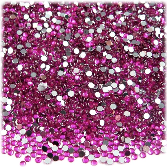 The Crafts Outlet 5,000pc Rhinestones Round 2mm Tiny for Nails - Jewel Tone Assortment