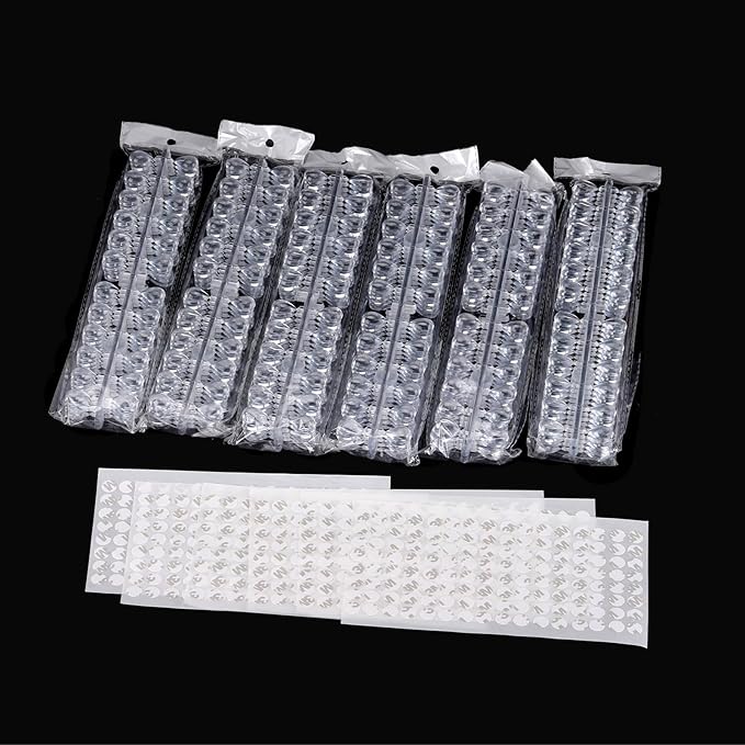 Tbestmax 720 Pcs Nail Polish Swatch Dots, Drop Shape False Nail Polish Color Display Tips with Adhesive Sticker for Nail Polish Training Practicing