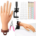 Practice Hand for Acrylic Nails: Rubber Nail Hand with Stand - Fake Manicure Hand to Practice Acrylic Nails for Beginners
