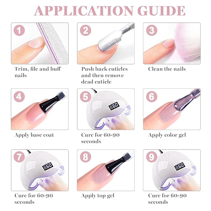 RARJSM Nude Pinkish Beige Rainbow Glitter Rubber Base Coat Gel Nail Polish Natural Skin Tone Iridescent Shimmer Brush on Extend Jelly Gelpolish Soak Off Curing Requires 15ml Salon Home French Manicure