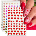 Valentine's Day Nail Art Stickers - Sexy Laser Heart Nail Decals, Self-Adhesive 6 Colors Black White Red Pink Kiss Heart for DIY 3D Nail Supplies Decoration (6 Sheets)