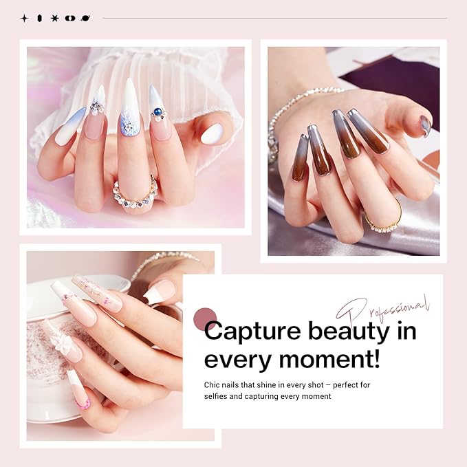 Nail Kit Acrylic Set: Pink White Clear Purple Nude Acrylic Nail Powder Kit with everything for Beginners Art Tool Women Salon