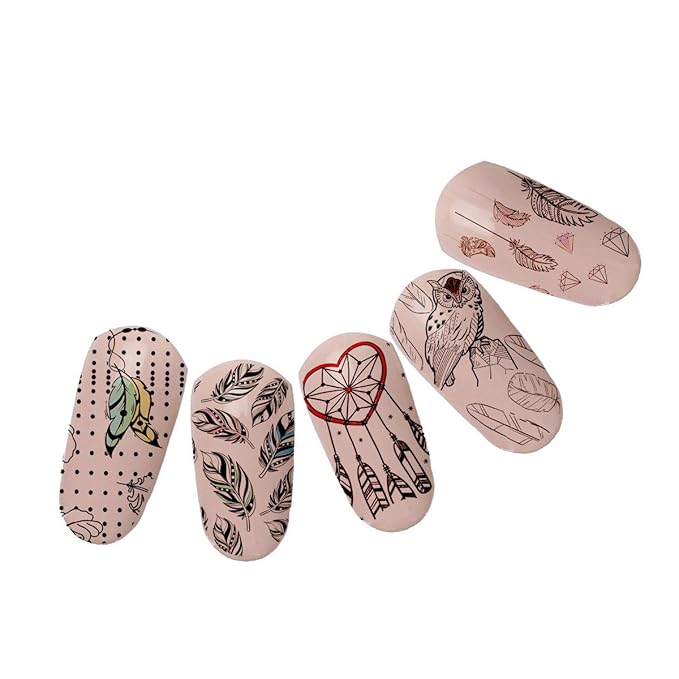 Mezerdoo 10pcs Nail Art Stamping Plate Skull Flower Mixed DIY Nails Image Stamp Stamping Plates Manicure Template for UV Gel Polish Painting