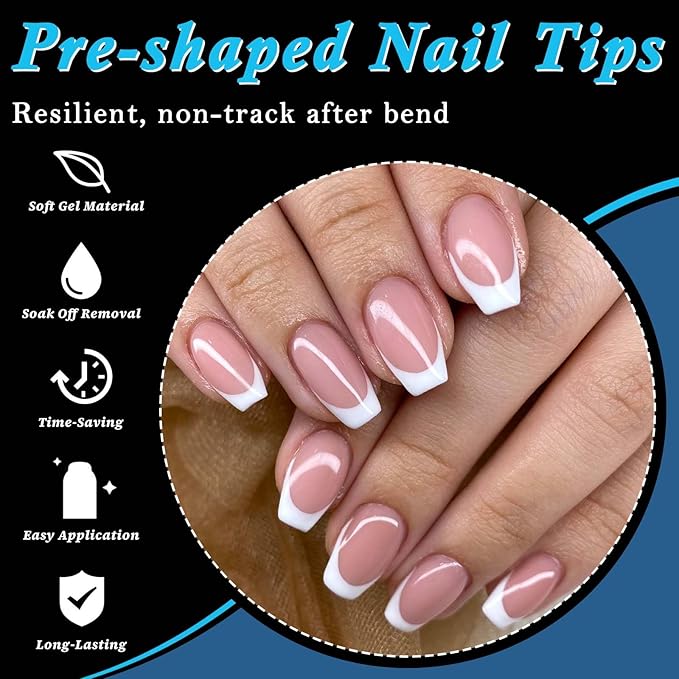 420pc Short Coffin Gel Nail Tips Clear Fake Nails,Clear Press on Nails Short Coffin Soft Gel Nail Tips Acrylic Nail Full Cover False Nail Artificial Fingernail for Nail Extension Press-ons