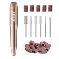 AIRSEE Studio Basic Electric Nail Drill, USB Portable Nail E File Machine for Professional Beginners, Manicure Pedicure Dremel Kit for Salon & Home Use, Gold