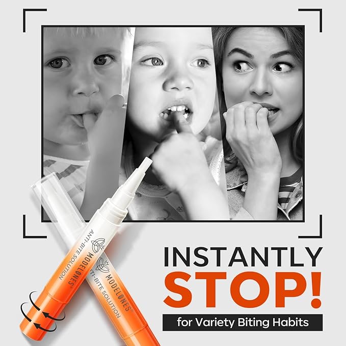 modelones Nail Biting Treatment for Kids Stop Biting Pen Bitter Nail Biting Prevention for Kids Thumb Sucking Deterrent Quick Dry No Bite Nail Polish Nail Repair for Damaged Nails Care 0.24 Fl Oz