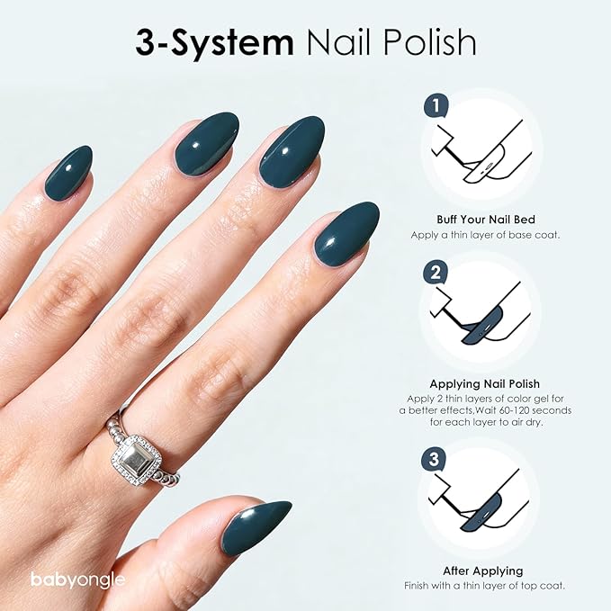 Deep Blue Nail Polish, 14 ML Quick Dry Nail Polish for Nail Art DIY Manicure at Home, Chip Resistant Nail Lacquer for Nail Art Varnish, Long Lasting, BOG124