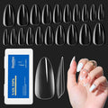 Beetles Gel Almond Medium Nail Tips Clear, 500Pcs 10 Sizes Pre-Shaped Full Cover Soft Acrylic False Nail Tips Almond Shape Easy DIY Press On Fake Nail Extension Salon Gift for Women