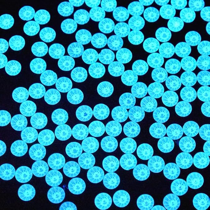 Blinginbox Flatback Rhinestones Round Gems, 1440pcs Luminous Series Glass Stones Neon Gems Non Hotfix Crystal Rhinestones for Nail Charms Crafts Clothes Tumblers,Mac. Emerald Luminous,SS10.