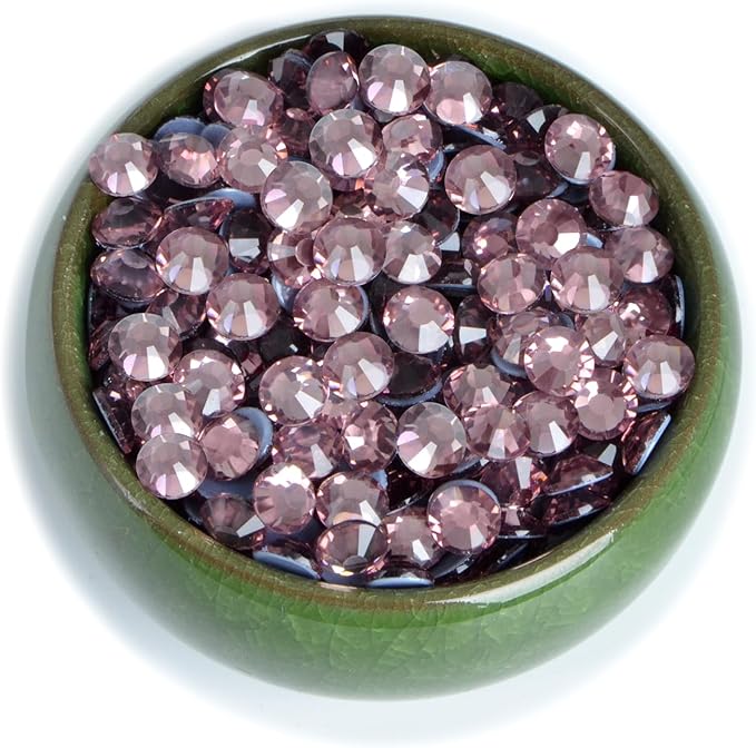 NCB 288pcs Crystal Hotfix Rhinestone, Machine Cut Stone for Crafts Clothes Shoes Shirts Caps Decoration (Lt. Amethyst, SS30 6.3mm)