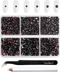 Beadsland 4300pcs Flatback Rhinestones,Burgundy Rhinestone Nail Gems Round Crystal Rhinestones for Crafts,Mixed 6 Sizes with Picking Tweezers and Wax Pencil Kit, SS6-SS20,Amethyst
