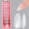 AILLSA Almond Nail Tips 450pcs Soft Full Cover Gel Nails Tips Matte Pre-shaped Press On False Extension Gelly Nail Tip for Acrylic Nails Professional, 15 Sizes Medium Nails Tip for Beginners