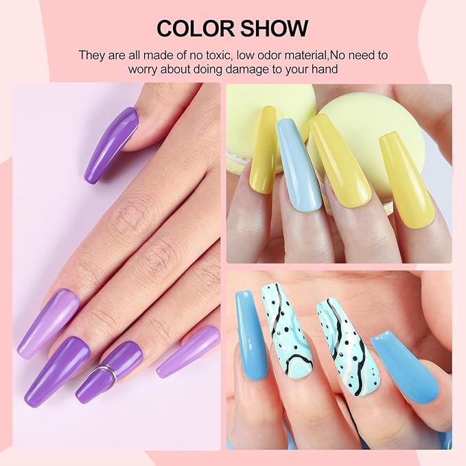 COSCELIA 53ps Gel Nail Polish Kit with U V light and Drill Starter Kit 35 Spring Colors Gel Polish 5pcs Top Base Coat LED Lamp Nail Art All Seasons Gel Manicure Kit Valentines Day Gifts for Women
