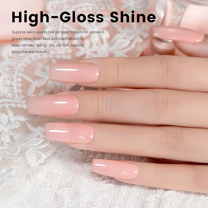 RARJSM Rubber Base Coat Gel Polish Nude Warm Pink Skin Tone Rubber Base Gel for Nails Natural Nude Color French Manicure Extend Gel Soak Off Curing Requires Single Bottle 15ml Salon Home DIY Use