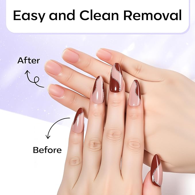 Makartt Press On Nail Glue Remover 10ML Fast and Easy Removal Debonder with 2 Dropper Applicators, 2 Wooden Sticks for Quick Glues, Press-On Nail, Solid Glue, Semi-Cured Sticker, Adhesive Tabs