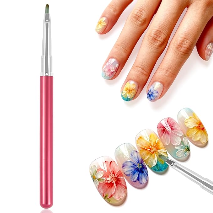 DANNEASY Nail Art Brushes for Gel Polish, Nail Drawing Pen for Daisy, Petals, Leaves, Flower, 3d Floral Nails Art Brush Design Tools Acrylic Manicure Brushes