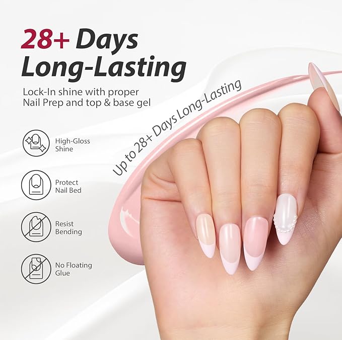 Makartt Jelly White Pink Nude Gel Nail Polish Set 15ml One N'Done 6 Colors Sheer Transparent Gel Polish Kit Salon-Grade UV Nail Art Manicure DIY Salon Home - Peachy Pink