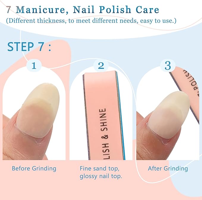 6-Pack All-in-One Nail Buffer - Effortlessly Create Smooth and Shiny Nails