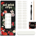 Nail Polish Strips (No UV Lamp Needed) - 22 Pcs Salon Quality Gel Nail Stickers - Long Lasting Wraps (Moonlight White)