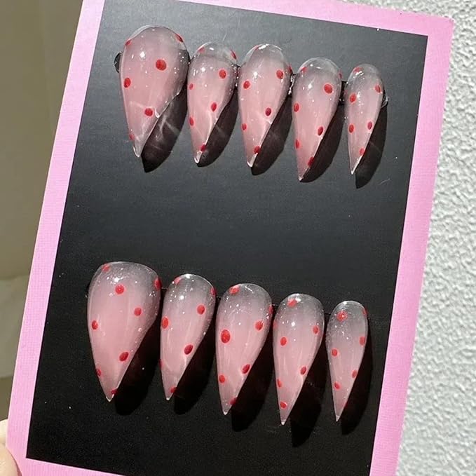 Halloween Press Claw on Nails Long Short Medium Curved Stiletto Handmade Gothic Design Horror Vampire False Nails Dragon Cat Claw Press on Nails Glossy Glue on Nail Thick Acrylic False Nails