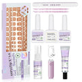 SAVILAND Press On Toenails Kit: 216 PCS Everlasting French Tip Press on Nails for 18 Sizes Ultra-Fit Sturdy Brown Gel Toenails Tip Nail Bond Solid Gel Nail Glue Press on Toenails for Women Home DIY