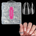 Extra Short Almond Nail Tips,Soft Press On Fake Nail Pre-shaped Half Matte Full Cover Gel Nail Tips Extensions 12 Sizes 300 PCS，Clear Almond Press on Nails for Girls for Home DIY Salon