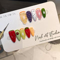 Summer Fruit Press on Nails - Vibrant Almond Shaped Fake Nails with Kiwi, Watermelon & Avocado Designs | Reusable Colorful Nail Art for Women | Tropical Fruit Manicure Set (Medium Length,L)
