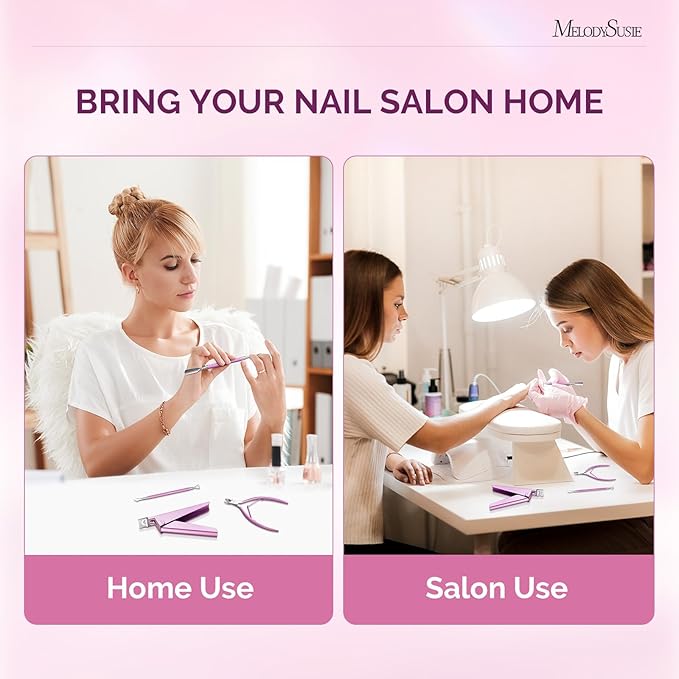 Melodysusie 4 in 1 Acrylic Nail Clippers Set, with Cuticle Trimmer and Dual-Ended Cuticle Pusher Remover, Stainless Steel Acrylic Nail Cutter Set, Pedicure Manicure Acrylic Nail Tools for Home Salon