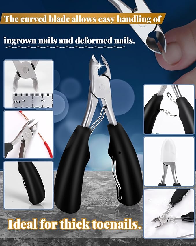 5Pcs Toenail Clippers Set for Ingrown Toenail & Thick Toenails,Nail Clippers Set for Seniors Men Women,Ingrown Toenail Clippers,Professional Heavy Duty Toenail Clippers for Thick Toenails