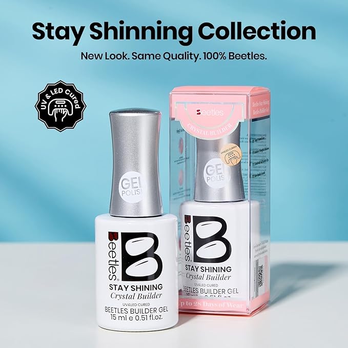 Beetles HEMA-Free Builder Nail Gel-Stay Shining Clear Building Apex Strengthening Weak Nails & Extension for Beginner DIY Salon at Home,Long Lasting UV LED Lamp Needed Nail Art Design Gifts for Women