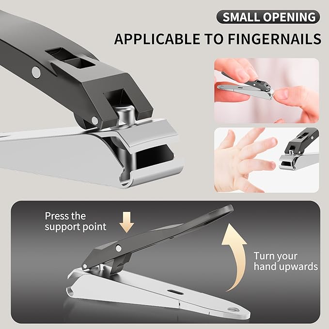 Heavy Duty Nail Clippers for Men Sharp Stainless Steel Fingernail and Toenail Cutter with Nail Catcher Precision Grooming Tool for Thick Nails Gift for Dad Husband Him