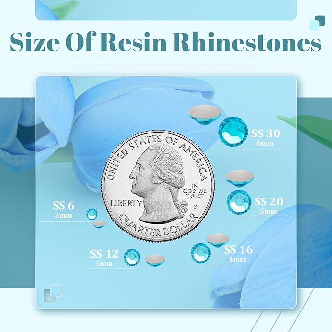 12000PCS 2mm Resin Rhinestones Bulk for Crafting (Indicolite), Flatback Bedazzling Crystals for Crafts DIY Nail Decoration, Gems Charms for Tumbler Shoes Clothing Fabric with Pickup Pen and Tweezers