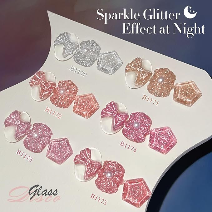 Double Rhythm 0.5Oz Glitter Gel Polish Shimmer Reflective Color for Nail Art Salon DIY Soak Off 15ml Nail Lamp Gel Polish at Home (Nude Pink-B1171)