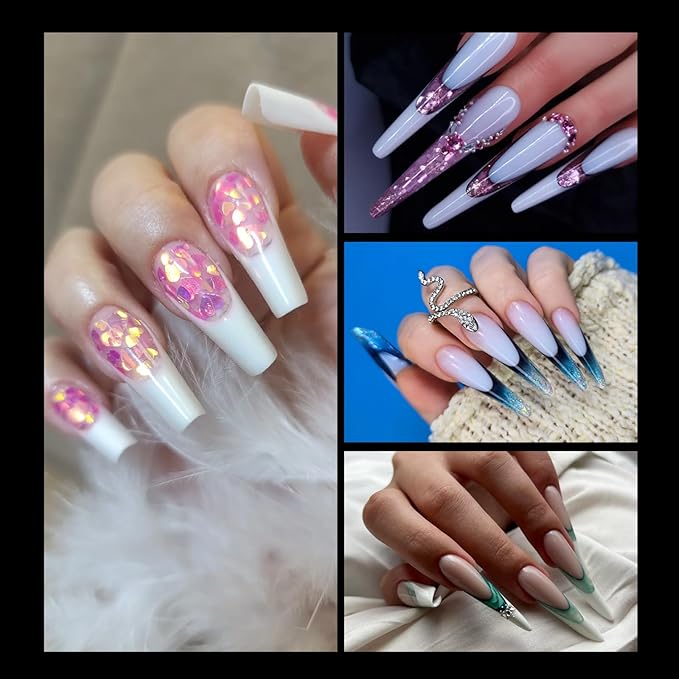 NMKL38 Pink 150PCS Dual Nail Forms 15 Sizes