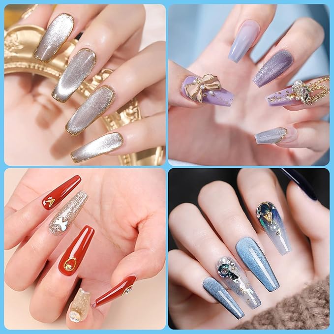 Yokilly Clear Coffin Nails Tips, 500 PCS Short C Curve Half Cover Soft Gel Nail Tips, 10 Sizes Acrylic Flase Nail Tips for Nail Salons and Home DIY