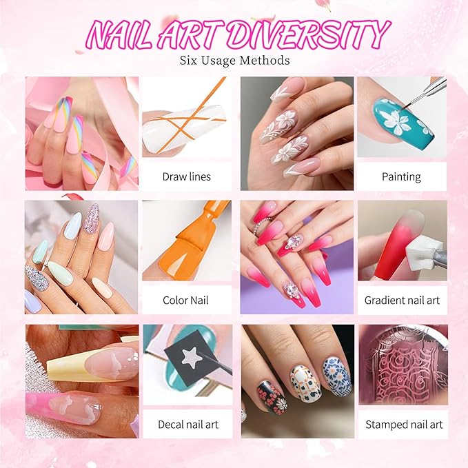 24 Colors Ombre Gel Nail Polish Set,Ombre Pigment for Nails,Gradient Painting Blooming Gel with 100Pcs Nail Sponges for 3D Gels Nail Art can be Painted in Salon or Home Use