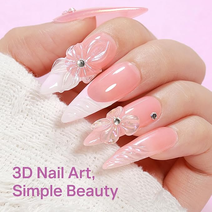 MIZHSE 30g 3D Gel Nail Art Clear Sculpting Gel Non-Sticky Molding Gels for Nails Sculpting U V LED Soak Off Gels Polish with Nail Art Pen Nail Design Home Manicure