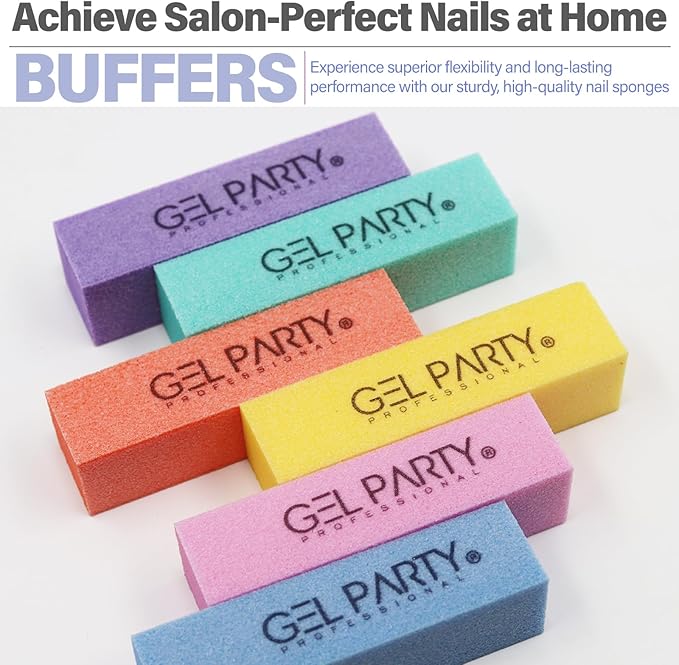Professional Nail Files and Buffers Kit (12 Pcs) 100/180 Grit Double Sided Emery Boards for Acrylic Gel Nails+Colorful Sanding Buffer Blocks - Washable Manicure Tools for Salon & Home-Set A