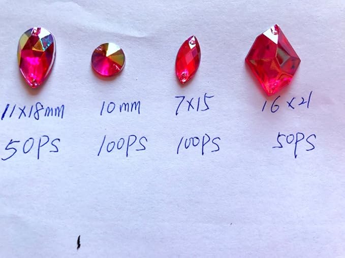 300pcs Mixed Shape Size deep Blue Crystal sew on Rhinestones Acryl Loose Beads Hand Sewing Strass
