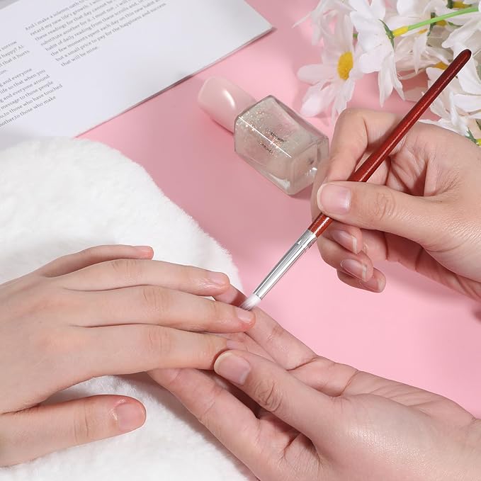 3 Pcs Ombre Nail Brush Nail Art Brush Wooden Ombre Nails Art Gradient Painting Brushes Gradual Color Blooming Nails Drawing Pen Manicure Gel Polish Brushes