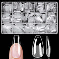 420pc Medium Coffin Gel Nail Tips Clear Fake Nails, Clear Press on Nails Medium Coffin Soft Gel Nail Tips Acrylic Nail Full Cover False Nail Artificial Fingernail for Nail Extension Press-ons