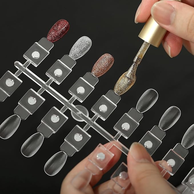 48PCS Magnetic Nail Color Display Tips,Premium Acrylic False Nail Tips for Gel & Regular Polish, Durable, Easy to Color,Perfect for Nail Practice & Professional Use