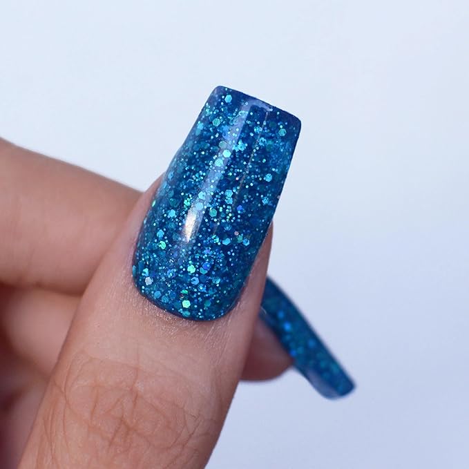 PINK MASK Easy Gel 2oz 60g- Sparkly Blue, Professional Builder Enhancement Gel-Quick Nail Extension for Beginner DIY, Nail Strengthener-Long Lasting-Salon Quality-Thickening Solution