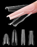 Sandwich Nail Dual Form Kit - 360 PCS Coffin & Almond Dual Forms for Nail Extensions, 15 Sizes, Reusable Plastic Forms for Polygel, Acrylic, Builder Gel - Perfect for DIY & Salon Use