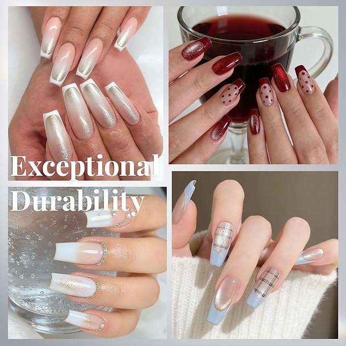krofaue 100PCS Clear False Nails Tips and Nail Gule Kit, Half Cover Lady French Style Acrylic Artificial Tips 3Pcs Nail Glue for Nail Extension kit Nail Tips Art Salons and Home DIY
