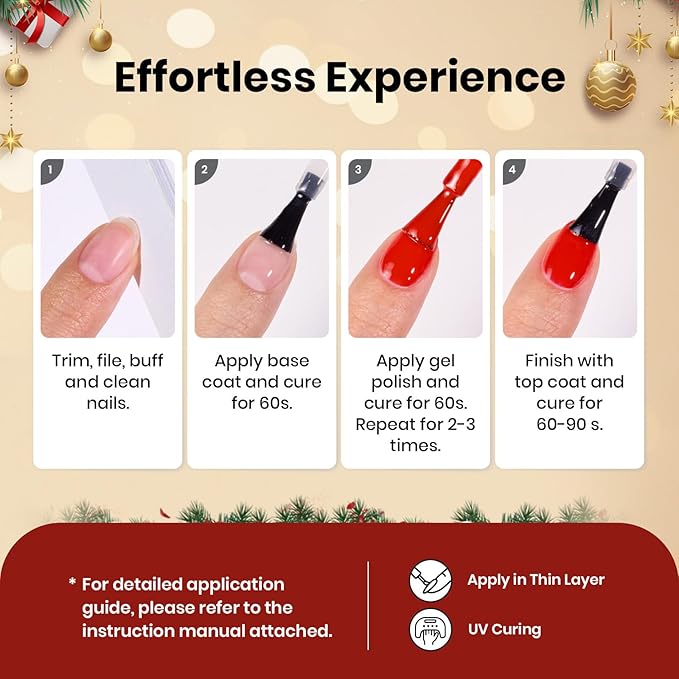 Beetles Green Red Gel Polish Set - Red Green Gel Polish Classic Spring Colors Soak off UV Led Lamp Needed Manicure Salon DIY Home Gifts for Women Girls Prelude of Celebration