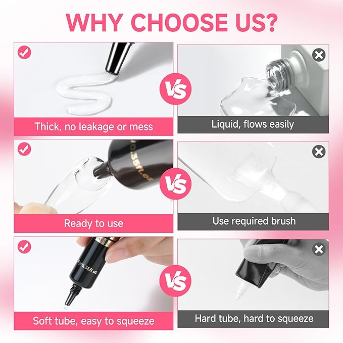 UNA GELLA Super Strong Nail Glue for Press On Nails: 20g, Soft Gel Nail Tips No Lamp Need, Fast-curing, Long Lasting, Semi Solid Gel Nail Glue for Fake False Acrylic Nails