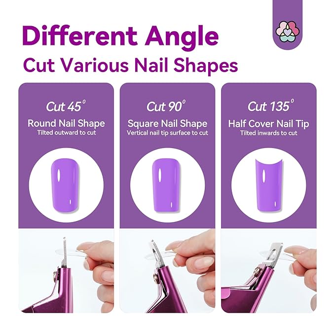 Saviland Acrylic Nail Cutters for Nail Tips: Rose Acrylic Nails Clipper with Sizer Magnets Nail Cutter 15PCS Sharp Nail Tech Supplies Nail Trimmer Manicure Tool Nail Accessories Women Salon Home
