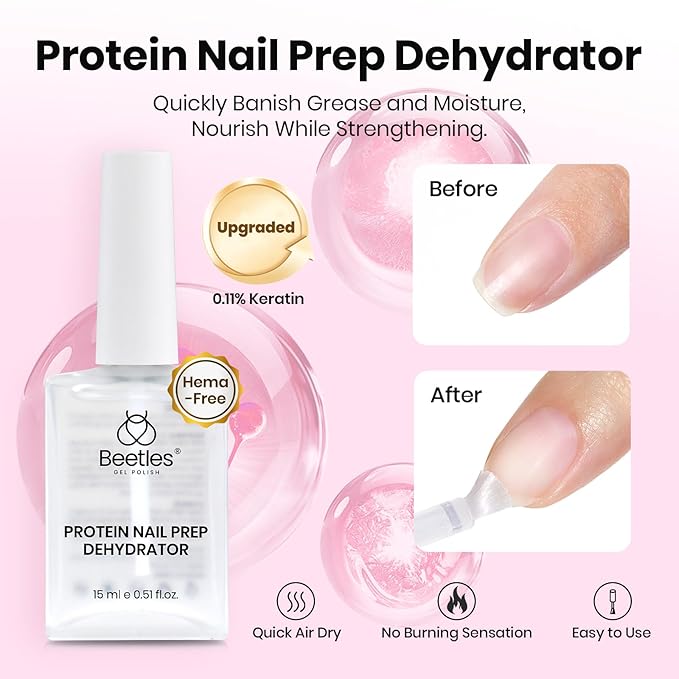 Beetles Tipex Lite Nail Tips Kit with Dehydrator & Primer, Long Coffin Full Cover Clear Nails 256PCS 16 Sizes, Mini UV Lamp, 20g Solid Nail Glue, Base & Top Coat, All-in-One Nail Starter Kit